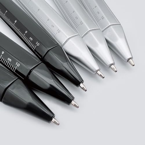 (4 pcs) novelty writing pen with vernier calipers, vernier caliper measuring tool Pen for student writing drawing measurement retractable, student office mapping ballpoint pen