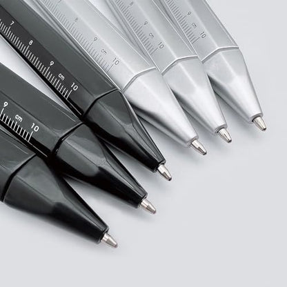 (4 pcs) novelty writing pen with vernier calipers, vernier caliper measuring tool Pen for student writing drawing measurement retractable, student office mapping ballpoint pen