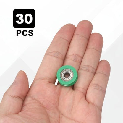 uxcell 30Pcs 695ZZ POM Pulley U-Groove Ball Bearing, 5x19x6mm, Dark Green - color: Dark Green, size: 5x19x6mm, 695ZZ
