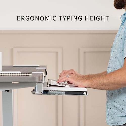 VIVO White Clamp-on 20 x 11 in Keyboard Tray, MOUNT-KB05ES-W - color: White, size: 20 inch