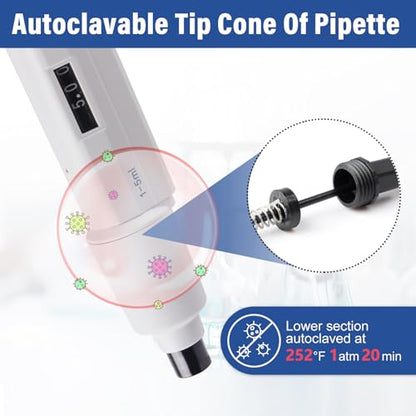 5 mL Micropipette, 1-5 mL Lab Single Channel Micro Pipettes - size: 1000-5000μl