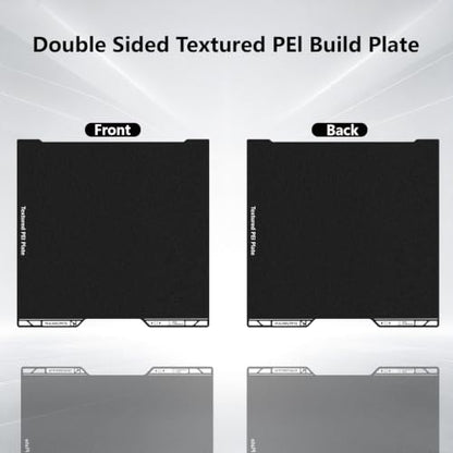 346x355mm Build Plate for Bambu Lab H2D/H2S, Double Side Black Textured PEI Sheet Flexible Spring Steel Plate Heated Bed Printing Platform for H2D, H2S 3D Printers - size: 346x355mm