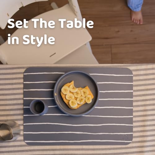 APLAINR Silicone Kids Placemats, Set of 2, Blue Hour - color: Blue Hour
