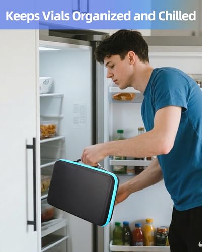 60 Slots 10ml Insulin Vial Holder, Peptide Vial Storage Case for Fridge and Travel, Fits 10ml Standard Vials, Diabetic Supplies (Case Only) - size: 10ml
