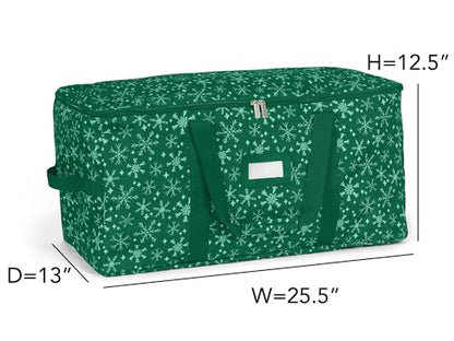 Covermates Treasurekeeper Storage Bag, Green Snowflake - color: Green Snowflake Polyester, size: 25.5W x 13D x 12.5H - Without Wheels