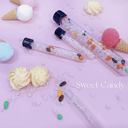 13x100mm Glass Test Tubes with Black Screw Caps, 8ml Boro Glass Test Tubes for Scientific Experiments, Candy Storage, Party and Home Decorations, Plant Propagation and Holiday Gifts, HUAOU, Pack of 10 - size: 13x100