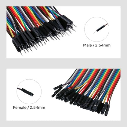 ELEGOO 525pcs Resistor Kit and 120pcs Dupont Wires, for Breadboard Circuits, Prototyping, STEM Labs and Electronics Practice