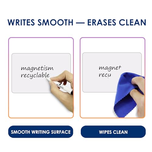 Dry Erase Magnets 6x4 in, Small Magnetic Whiteboard Notes for Fridge - color: White