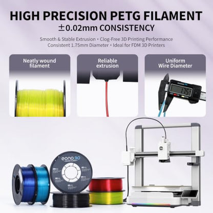Translucent PETG Filament 1.75mm, 6kg, 6-Color Bundle - color: Mtranslucent Petg 1kg*6