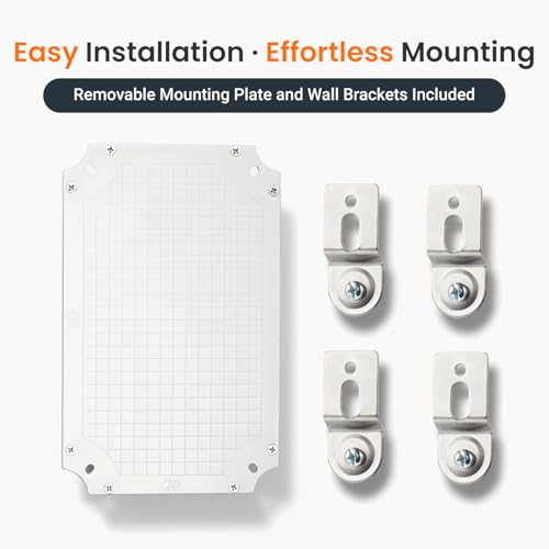 QILIPSU Waterproof Junction Box IP67 Outdoor Plastic Electrical Project Enclosure Weatherproof with Mounting Plate, Wall Brackets, Hinged Grey Cover 11.8"x7.9"x6.7" - color: Grey Cover, size: 11.8"x7.9"x6.7"