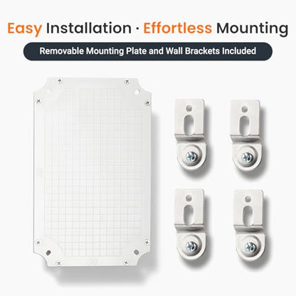 QILIPSU Waterproof Junction Box IP67 Outdoor Plastic Electrical Project Enclosure Weatherproof with Mounting Plate, Wall Brackets, Hinged Grey Cover 11.8"x7.9"x6.7" - color: Grey Cover, size: 11.8"x7.9"x6.7"