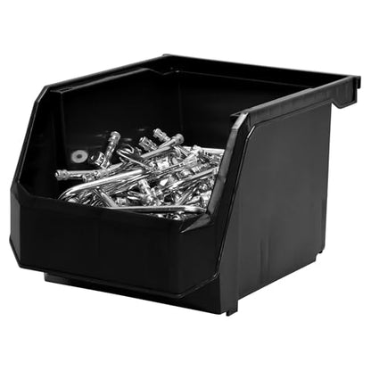 ReadySpace Medium-Tall Stackable Plastic Storage Bins, 4-Pack, Black - color: Black, size: Medium-Tall, 4-Pack