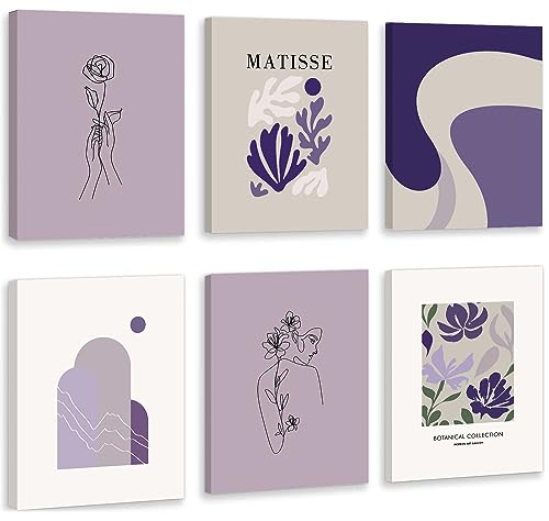 CHDITB Matisse Canvas Wall Decor Matisse Wall Art Set Of 6(8X10 Inches) Vintage Matisse Posters Flower Pictures, Abstract Floral Painting For Bedroom Living Room Dorm Gallery Girl Room Artwork - color: Matisse, size: 8x10 inches