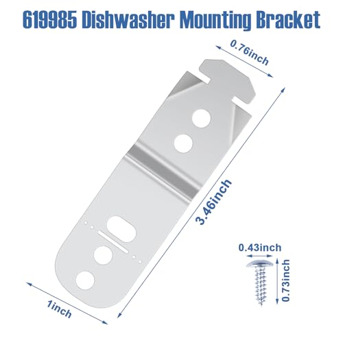 2PCS 619985 00619985 Dishwasher Mounting Bracket Fit for Bosch Dishwasher - size: 2 Pack