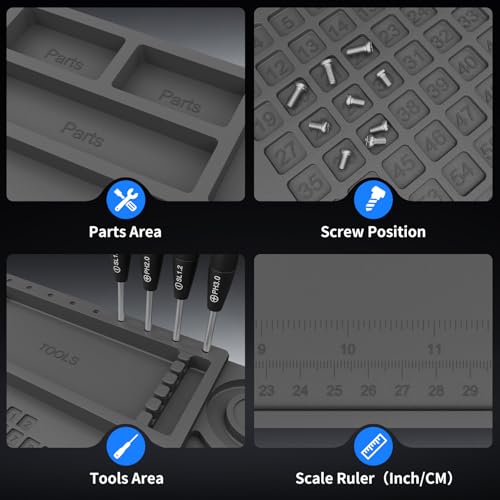 STREBITO Soldering Electronics Repair Mat, Magnetic Work Mat 17.7''x 11.8''