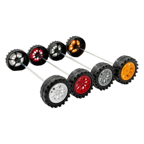 30PCS Toy Car Wheel 2mm Dia Plastic Car Wheel with Metal Shaft Axles for RC Car Truck Robot DIY Model Toy Building Projects (Style 2) - style: Style 2