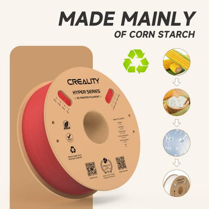 Official CREALITY Hyper PLA Filament 1.75mm, High Speed PLA 30-600mm/s Rapid 3D Printer Filament, Dimensional Accuracy +/-0.02mm, Stronger Toughness, Fit Most FDM 3D Printers，1KG(2.2lbs) Spool Red - color: Red