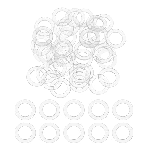 PATIKIL Flat Washer, 200 Pcs PVC Plastic Washers Round Sealing Spacer Gasket 8mm ID 12mm OD 1mm Thickness for Shower Door Handles Towel Bars Grommets Hardware Replacement, Clear - size: 8mm ID x 12mm OD x 1mm Thickness