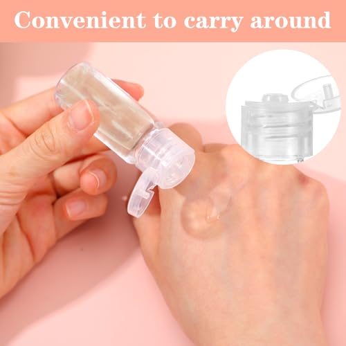 12 PCS Travel Size Empty Sample Containers with Flip Cap, 15ml/0.5oz Clear Plastic Mini Travel Bottles Make up Sample Containers Tiny Bottles for Emollient Water Shampoo Shower Gel Lotion
