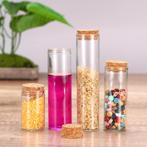 PATIKIL 55ml Glass Test Tubes with Caps Cork Stopper, 16 Pcs, 30x110MM - size: 55ml