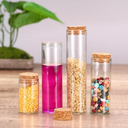 PATIKIL 55ml Glass Test Tubes with Caps Cork Stopper, 16 Pcs, 30x110MM - size: 55ml