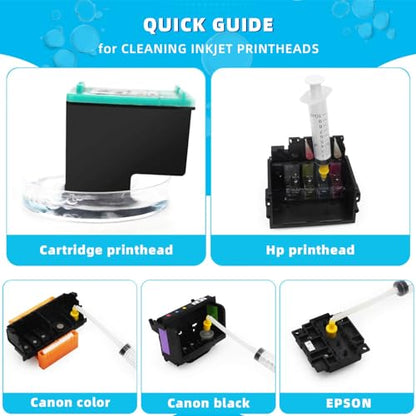 Spaceink Printhead Cleaning kit 200mL for E pson Printer, Printer Cleaning Kit for HP, Print Head Cleaning Kit for Canon, Inkjet Printer Nozzle Cleaning Kit for Brother