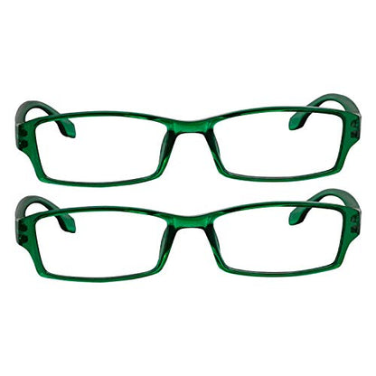 TruVision Readers OTC Reading Glasses for Men and Women, 9501HP - 2 Pack - color: 01hp-2-green