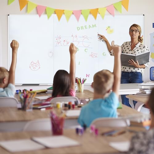 VIZ-PRO Large Magnetic Whiteboard, 96 x 48 Inches, Foldable Dry Erase Board - size: 95"W x 47"H