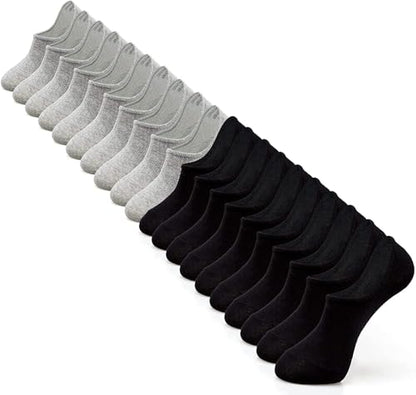 IDEGG No Show Socks Women 10 Pairs Low Cut Anti-Slid Athletic Casual Socks - color: Color C - 5 Gray and 5 Black, size: 12-14