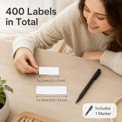 Waterproof Removable White Labels 1×2" & 1×3" for Freezer Organization - size: White 1x2in 1x3in 400 with Pen