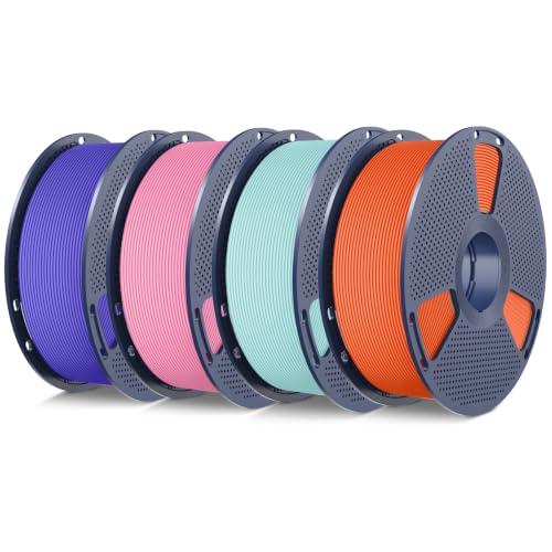 SUNLU 4KG Bundle PLA Matte 1.75mm, Matte Surface 3D Printer Filament - color: Orange+power Blue+pink+purple, size: 4KG