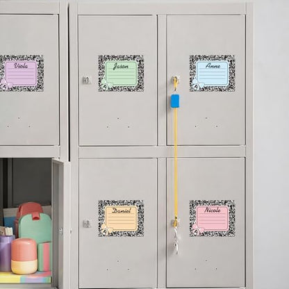 48 Pcs Pastel Dry Erase Magnetic Labels, Composition Notebook - style: Composition Notebook