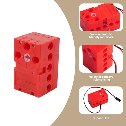 2PCS Geekservo Programmable Building Block Servo Motor, 360 Degree Rotation, 2P/3P Wire, Compatible with Microbit Raspberry Pi (0.7 KG Fast Speed Motor) - style: 0.7 KG Fast Speed Motor