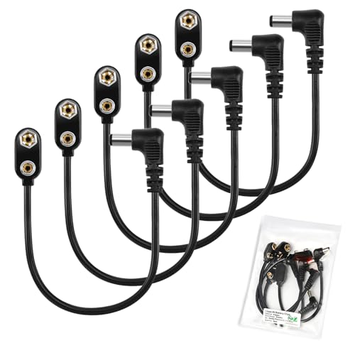 CHANZON 9v Battery Power Supply Clip with 2.1mm x 5.5mm Right Angle Male DC Connector Plug Adapter I-Type Plastic Holder 5pcs kit for Arduino LED Strip - color: 7)I-type Male Right Angle Plastic 5pcs