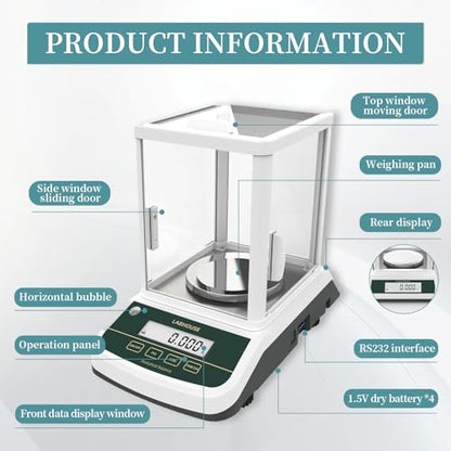 FA5003S Lab Analytical Balance, 500g/0.001g, Dual Display - size: 500g*0.001g
