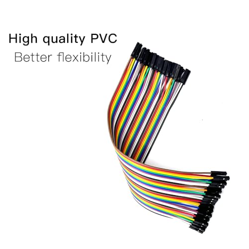 120PCS Real Pure Copper Breadboard Jumper Wires Conducts Electricity Well,Multicolored OFC Dupont Wire for Arduino ESP32 Raspberry Pi DIY Projects,All Copper Wires M-M/F-F/M-F,8 inches