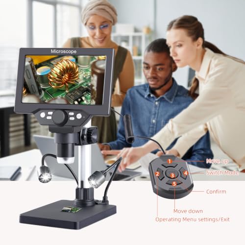 Koolertron 7 Inch LCD Digital Microscope 12MP 1080P with 32G TF Card - size: 7 inch (32GB)