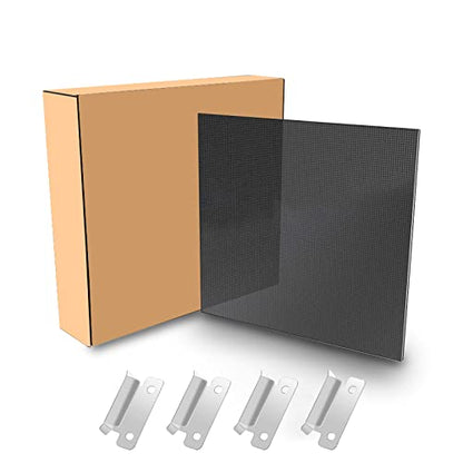 3D Printer Upgraded Tempered Glass Plate(310 X 310x4mm) with 4 pcs Clips, 3D Printer Platform Glass Bed Build Surface Print Bed for Artillery SW-X1/SW-X2/CR-10/CR-10S/Tevo Tornado/Anet A8 Plus - size: 310x310mm