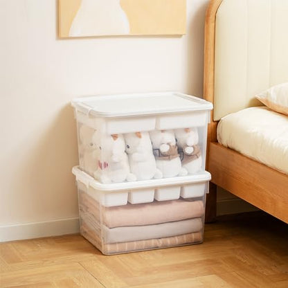 Citylife 32QT Plastic Craft Storage Box Buildable Lid Removable Tray - size: 1 Pack-32 QT