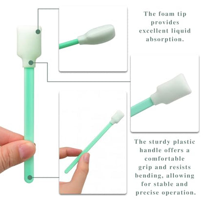 50PCS Foam Cleaning Swabs – Anti-Static Lint-Free Applicators for Printers, Cameras, Optical Lenses & Electronic Equipment