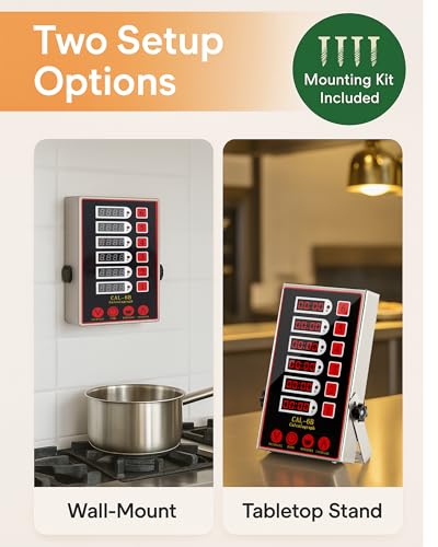 Commercial 6 Channels Digital Kitchen Timer, Calculagraph Fry Timer - size: 6 Channel