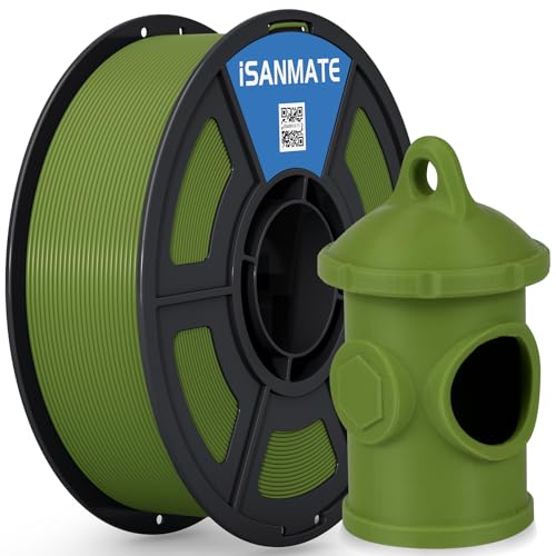 iSANMATE ASA Filament 1.75mm Army Green 1KG, UV & Weather Resistant 3D Printer Filament Perfect for Outdoor Functional Parts, Dimensional Accuracy +/- 0.02mm, 1kg Spool (2.2lbs) - color: Army Green