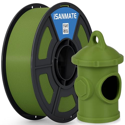 iSANMATE ASA Filament 1.75mm Army Green 1KG, UV & Weather Resistant 3D Printer Filament Perfect for Outdoor Functional Parts, Dimensional Accuracy +/- 0.02mm, 1kg Spool (2.2lbs) - color: Army Green