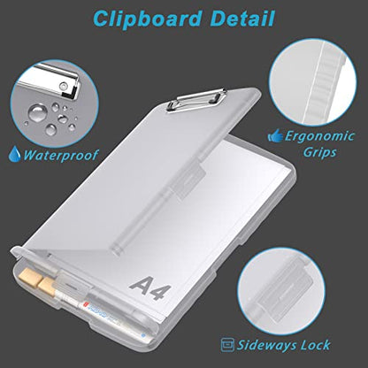 Rimilak Clipboard Storage, 8.5 x 11 High Capacity Clip Board, Translucen - color: Translucen