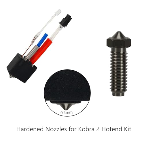 6PCS Hardened Steel Nozzles for Anycubic Kobra 2, 3D Printer High Temperature Resistance 0.4mm Hardened Steel Nozzles for Kobra 2, Kobra 2 Neo, Kobra 2 Pro, Kobra 2 Plus, Kobra 2 Max - style: Kobra 2 Harden Steel - 0.4mm