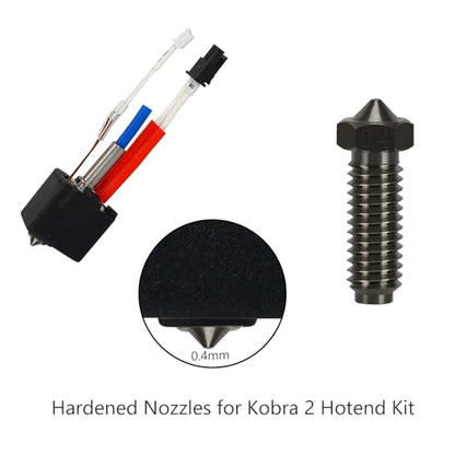 6PCS Hardened Steel Nozzles for Anycubic Kobra 2, 3D Printer High Temperature Resistance 0.4mm Hardened Steel Nozzles for Kobra 2, Kobra 2 Neo, Kobra 2 Pro, Kobra 2 Plus, Kobra 2 Max - style: Kobra 2 Harden Steel - 0.4mm