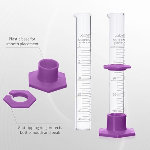 6pcs 50ml Graduated Cylinders, 3.3 Borosilicate Glass, LVE003 - color: 50ml