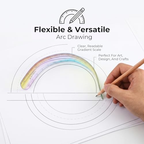 Grevosea 2 Pieces Flexible Rulers 6inch Plastic Ruler with Centimeters and Inches Soft Bendable Ruler for Kids and Adults School Classroom Office Supplies Measuring Tools (Green) - size: 6inch-Green