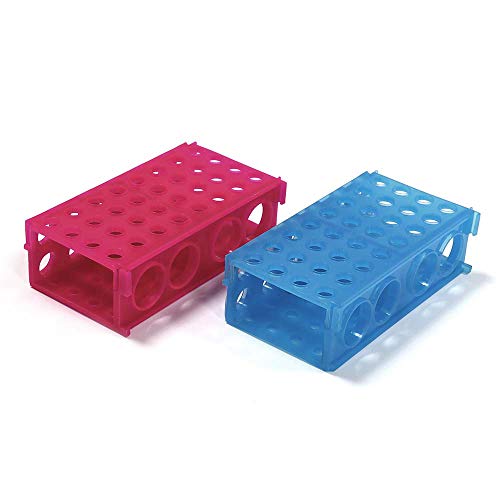 ULAB Plastic Multipurpose 3-Way Centrifuge Tube Rack Set, 2 Colors Red Blue, PP Material, Suitable for Tubes of Dia.≤30mm, UTR1017 - style: 3-Way Centrifuge Tube Rack, Red & Blue