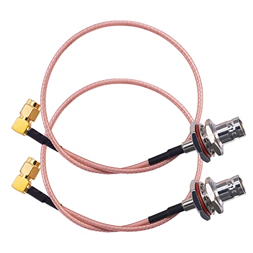 BNC Female Bulkhead to SMA Male Right Angle 90 Degree 2PCS 12" 50 ohm Low Loss RG316 Coaxial Cable Connector RF Antenna Extension Cable for Radio Wi-Fi Antenna Wireless LAN Devices Use - size: 30cm/12inch